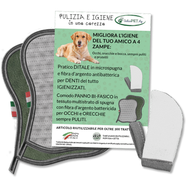 SalusPetAg - Panno Bifasico e Ditale per l’igiene orale